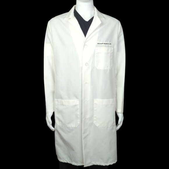Red Kap "Microsoft Hands-On Lab" White Lab Coat, Men's 48 Regular - Picture 11 of 11